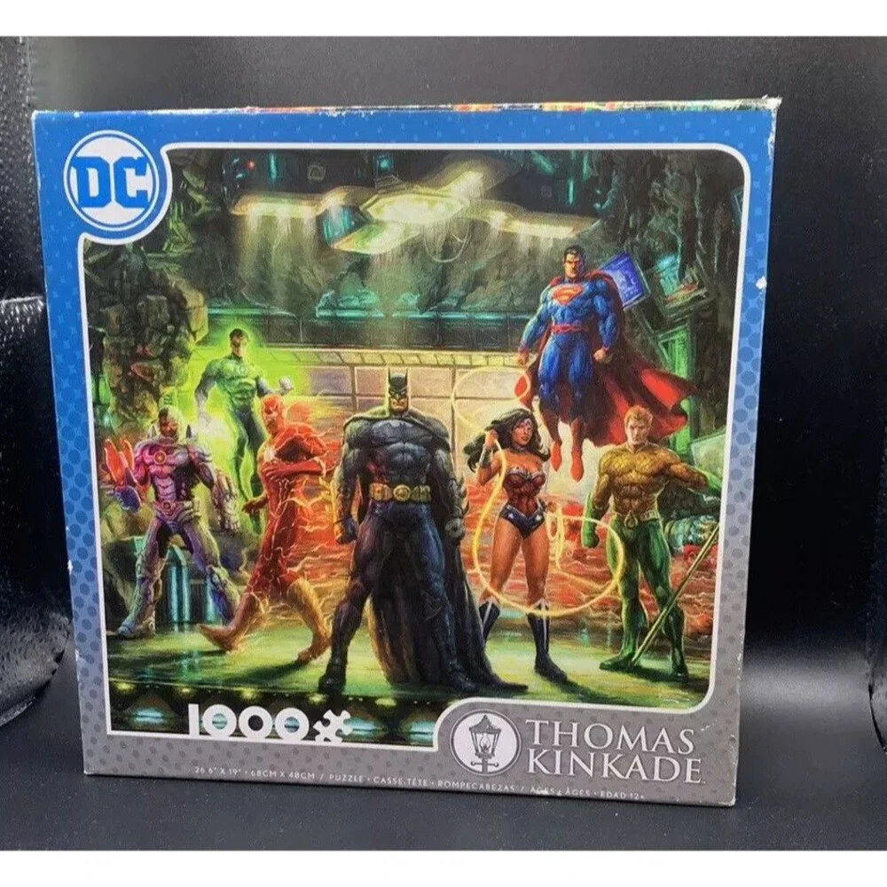 Thomas Kinkade 1000 Piece Puzzle DC Comics The Justice League New Bonus Poster